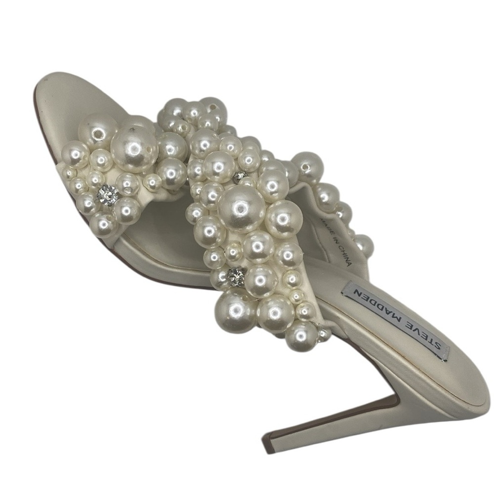 Steve Madden Mirabella Slip On Embellished High Heel Sandal Size 9 - Picture 7 of 12